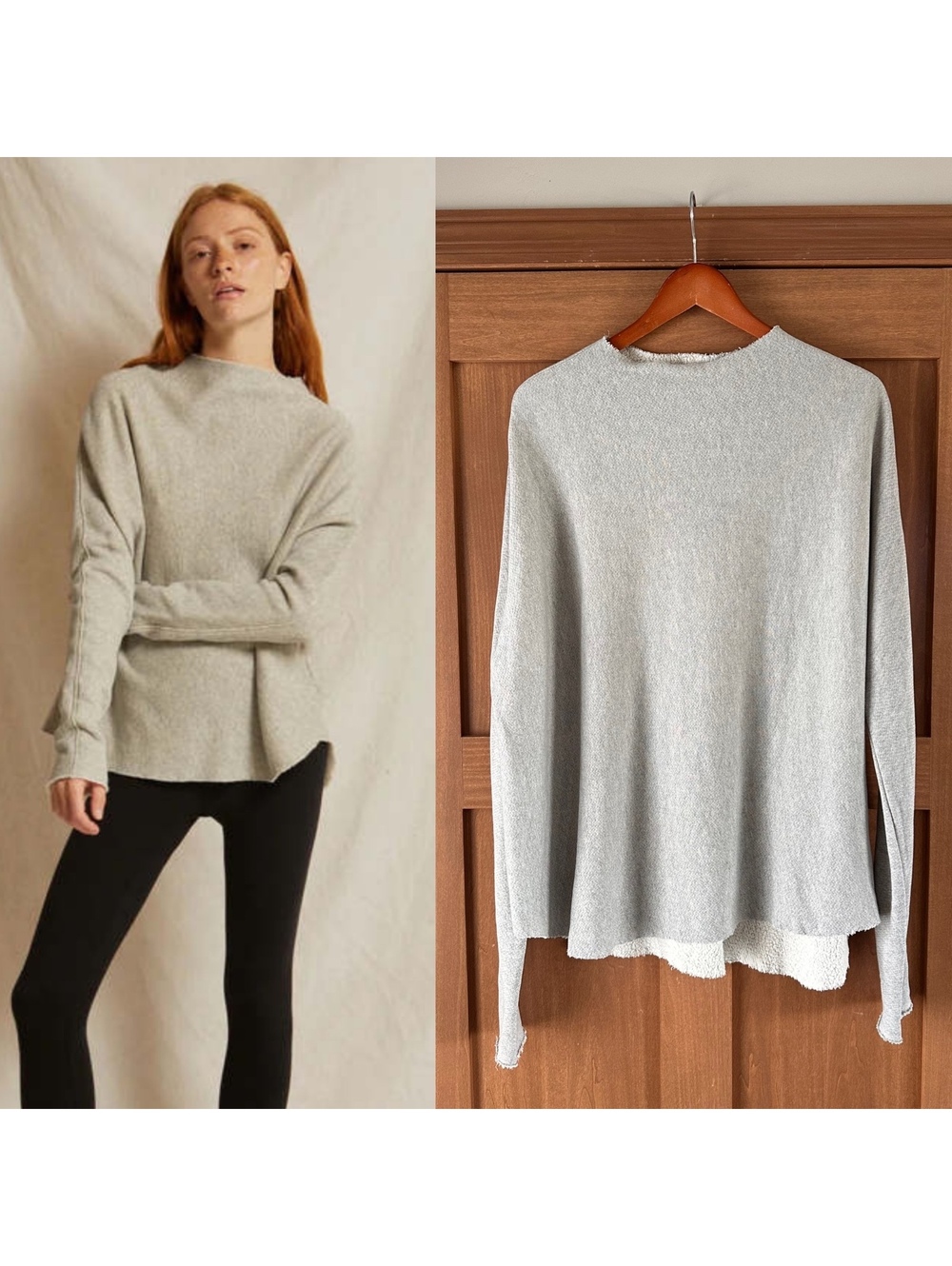 Perfectwhitetee Morrison Mock Neck Sweatshirt in Heather Grey Women’s size Small